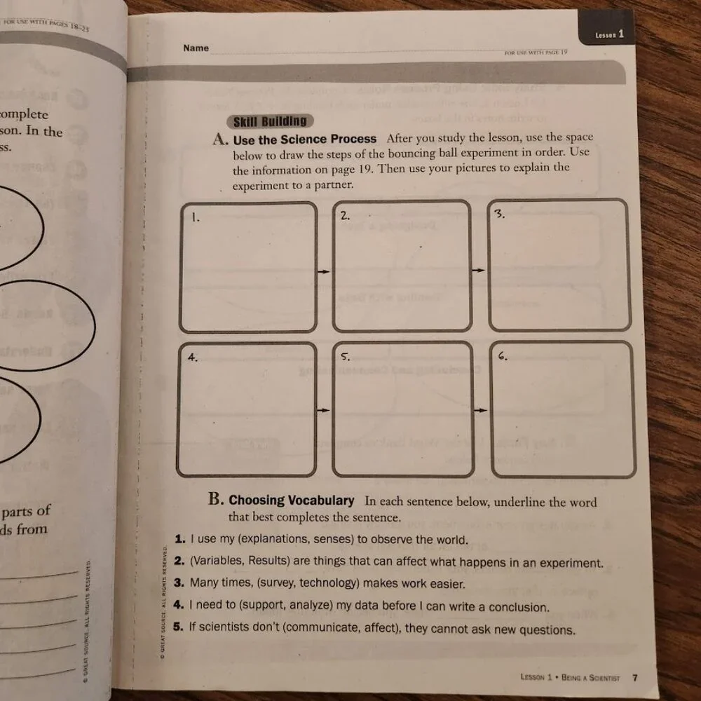 Science Access Building Literacy Through Learning Student Activity Journal Book